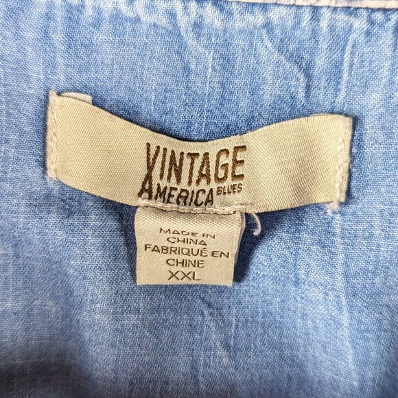 Vintage America Blues Long Sleeve Floral Embroidered Top XXL/2X - Picture 4 of 8